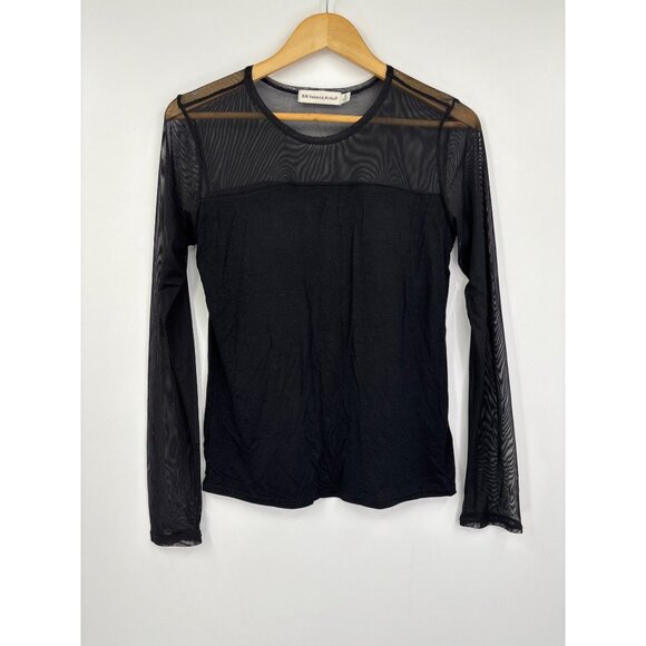 Rebecca Minkoff Tops - RM Rebecca Minkoff Mesh Sheer Long Sleeve Knit Top Black Medium NWOT